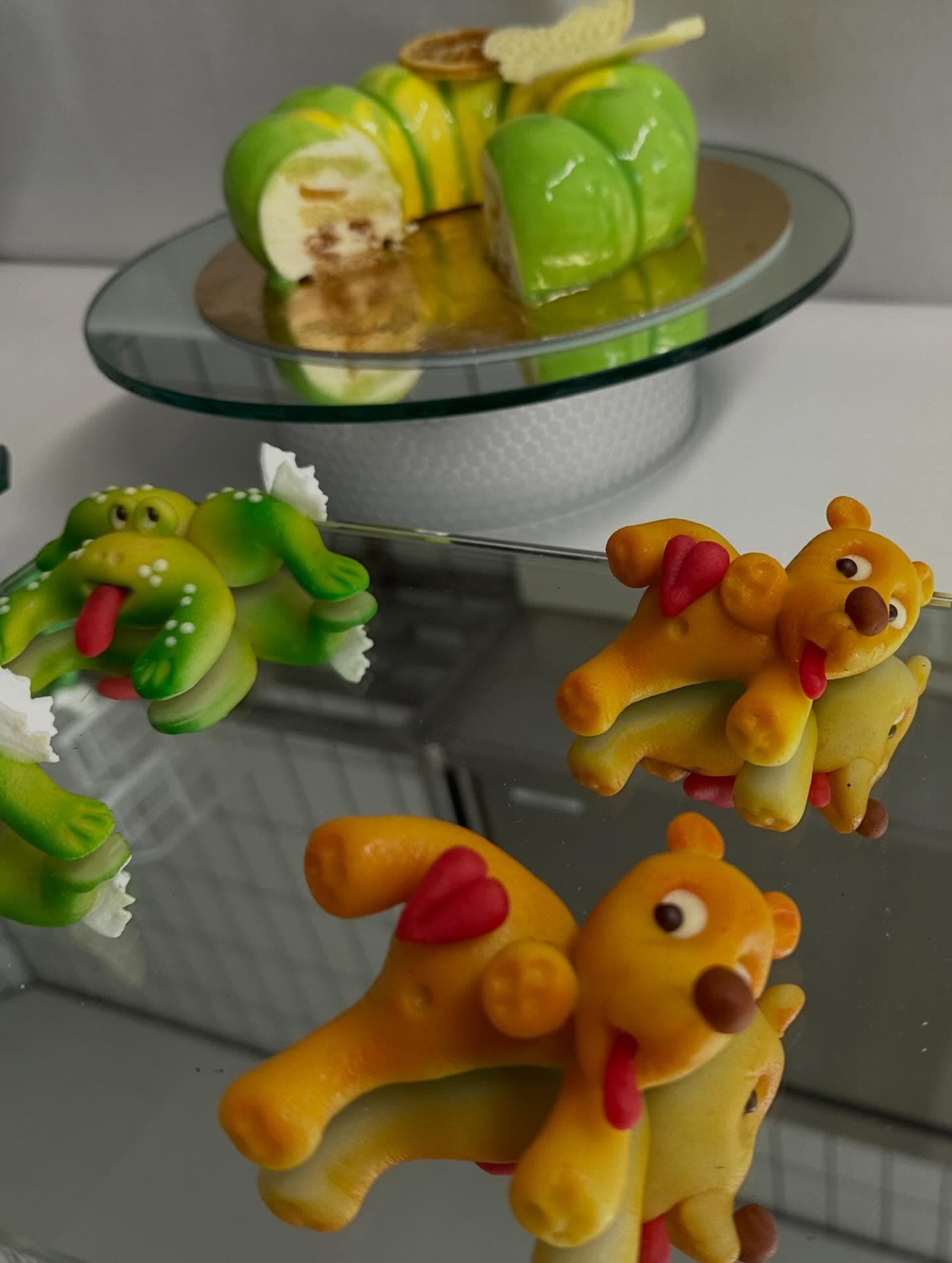Playful marzipan figures